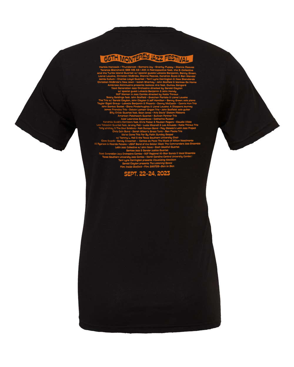 2023 Monterey Jazz Festival "Festival Lineup" Ladies Black T-Shirt