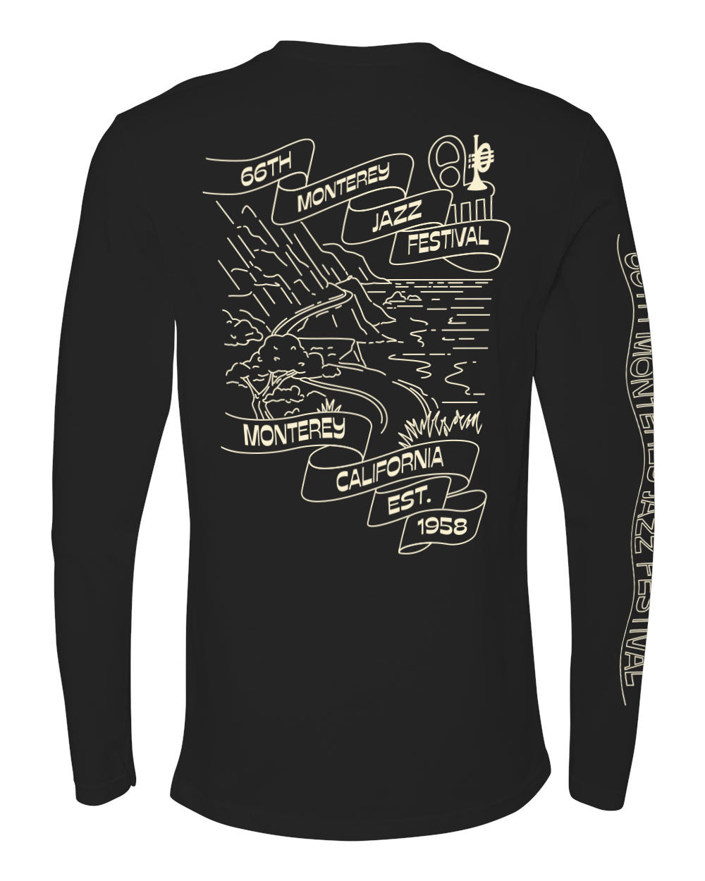 2023 Monterey Jazz Festival "Coast Road" Black Longsleeve Shirt