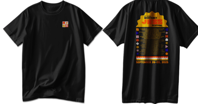 Women's Black Short Sleeve T-Shirt with Line Up