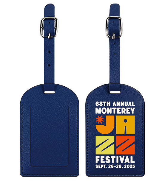 MJF68 Blue Leather Luggage Tags