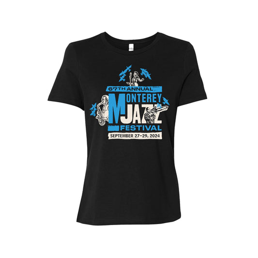 2024 Monterey Jazz Festival "Festival Lineup" Ladies Black T-Shirt