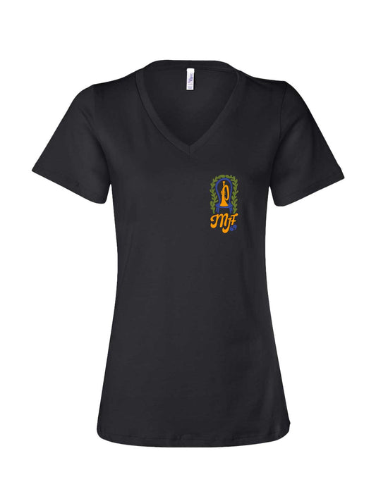 2026 Monterey Jazz Festival Logo Black Ladies V-Neck T-Shirt - Pre-Order