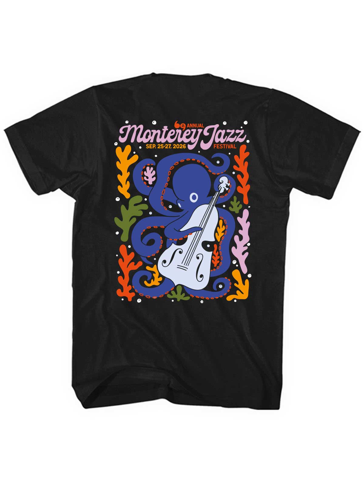 2026 Monterey Jazz Festival Logo Black Unisex T-Shirt - Pre-Order