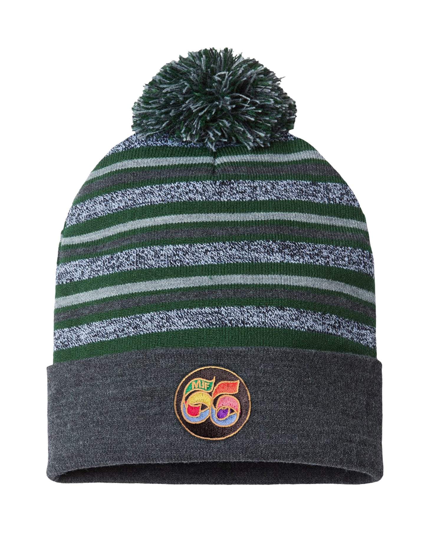 Green and Grey MJF 66 Bobble Hat